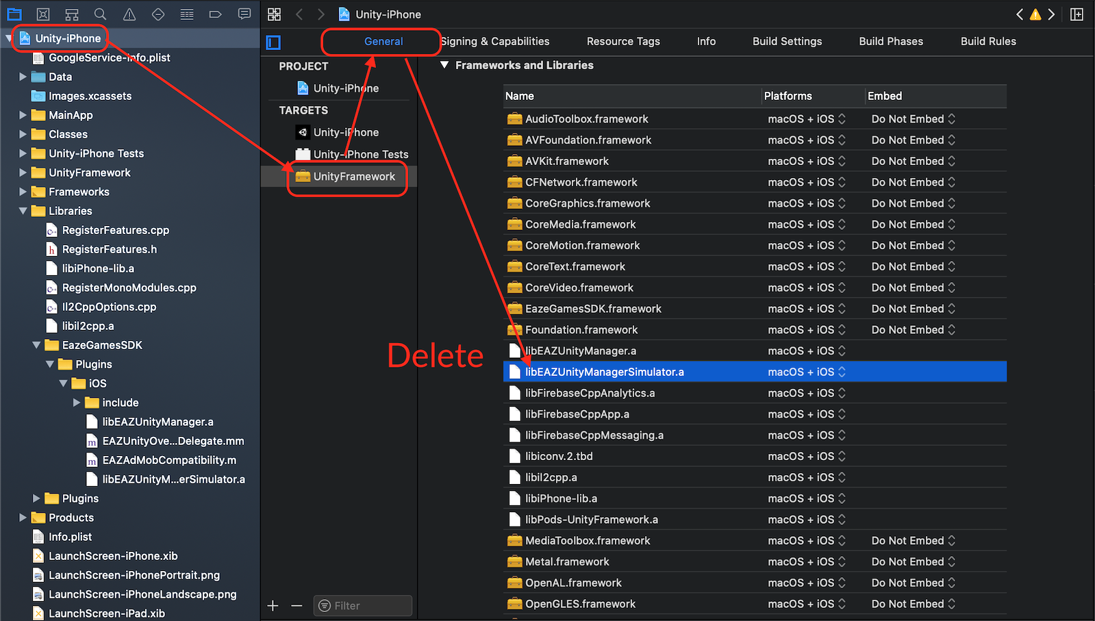 Remove libEAZUnityManagerSimulator